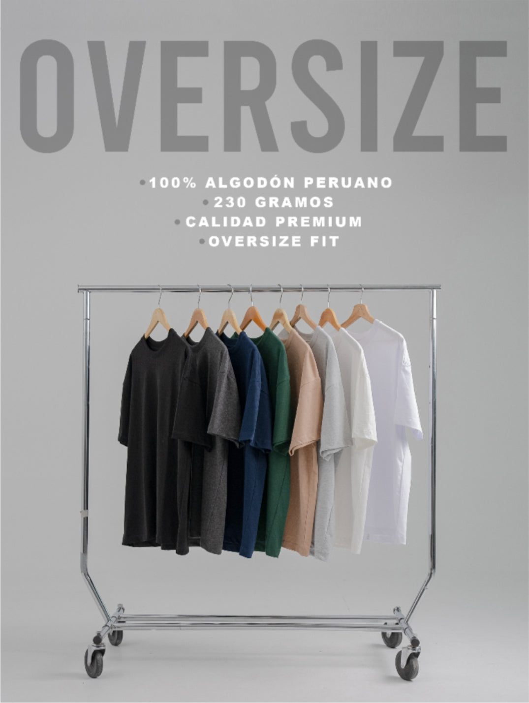 CAMISETA OVERSIZE X3 - (ARENA, NEGRO, BLANCO)