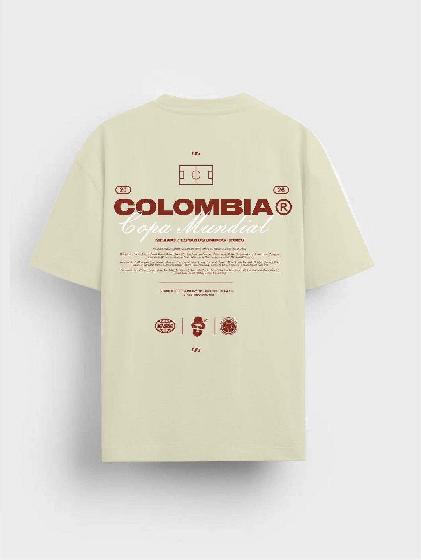 CAMISETA OVERSIZE COLOMBIA VAINILLA